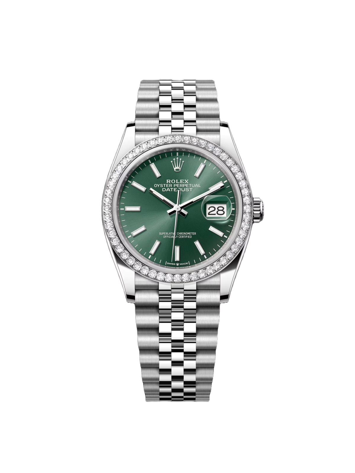 【Free Shipping】【Super Clone】RLX  Datejust 36mm 126284 Green Dial Jubilee Bracelet