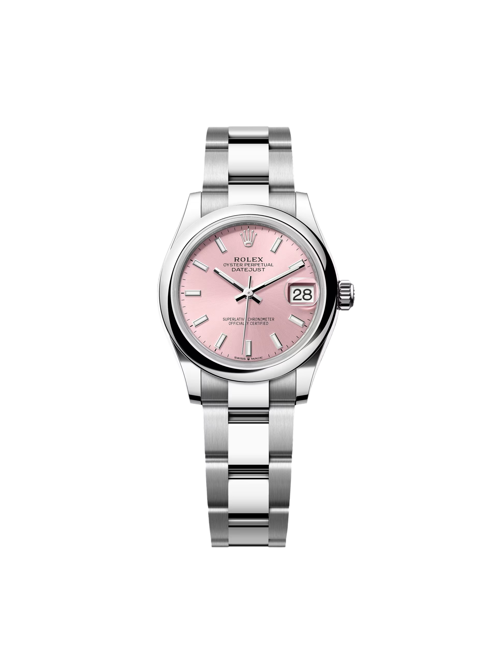 【Free Shipping】【Super Clone】RLX Datejust m278240-0007/0008 31mm Pink Index Domed Bezel Oyster Oystersteel