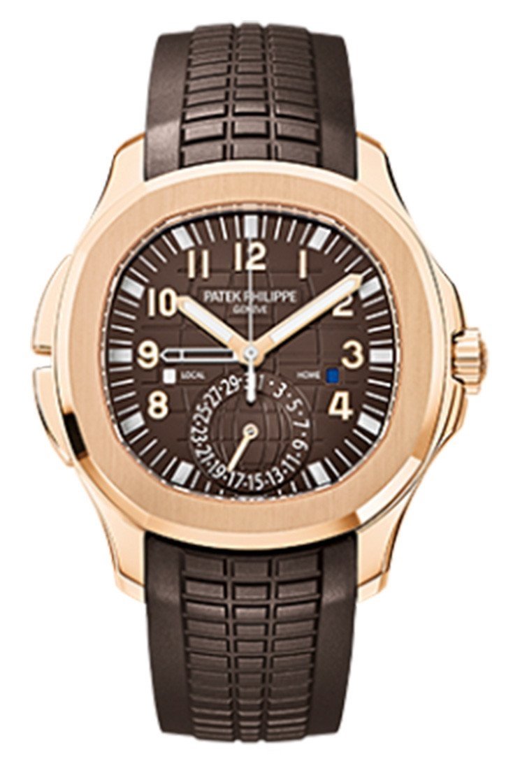 【Free Shipping】【Super Clone】Patek Philippe Aquanaut Brown Embossed Arabic Dial Rose Gold Composite Men's Watch 5164R-001