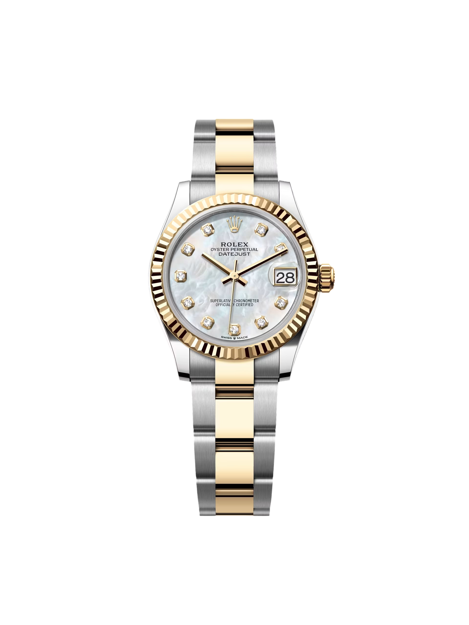【Free Shipping】【Super Clone】RLX Datejust m278273-0027/0028 31mm White Mother-of-Pearl Dial Stainless Steel and Yellow Gold Oyster Watch