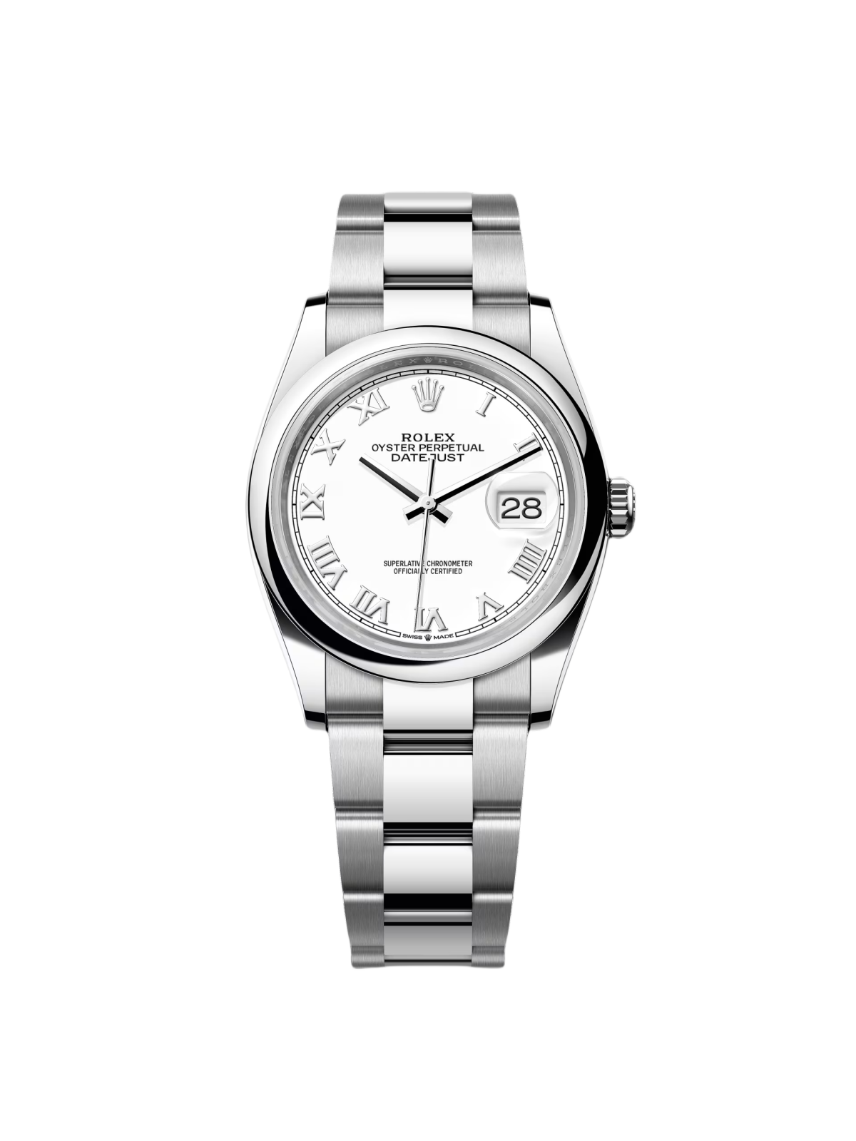 【Free Shipping】【Super Clone】RLX  Datejust 36mm 126200 Stainless Steel White Roman Dial Oyster