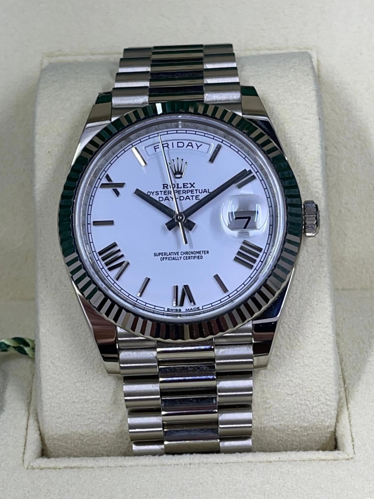 【Free Shipping】【Super Clone】RLX Day-Date 228236-0010 White Roman Dial